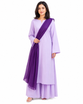 Women's 3-Piece Lilac Co-ord | Maxi Kurti + Layered Skirt Trouser + Bold Purple Dupatta