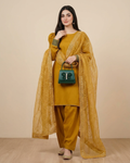 Mustard Sequin Dupatta Set