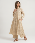 Cream Polka Dot Kurta Set